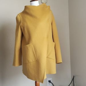 Yellow wool blend coat size medium